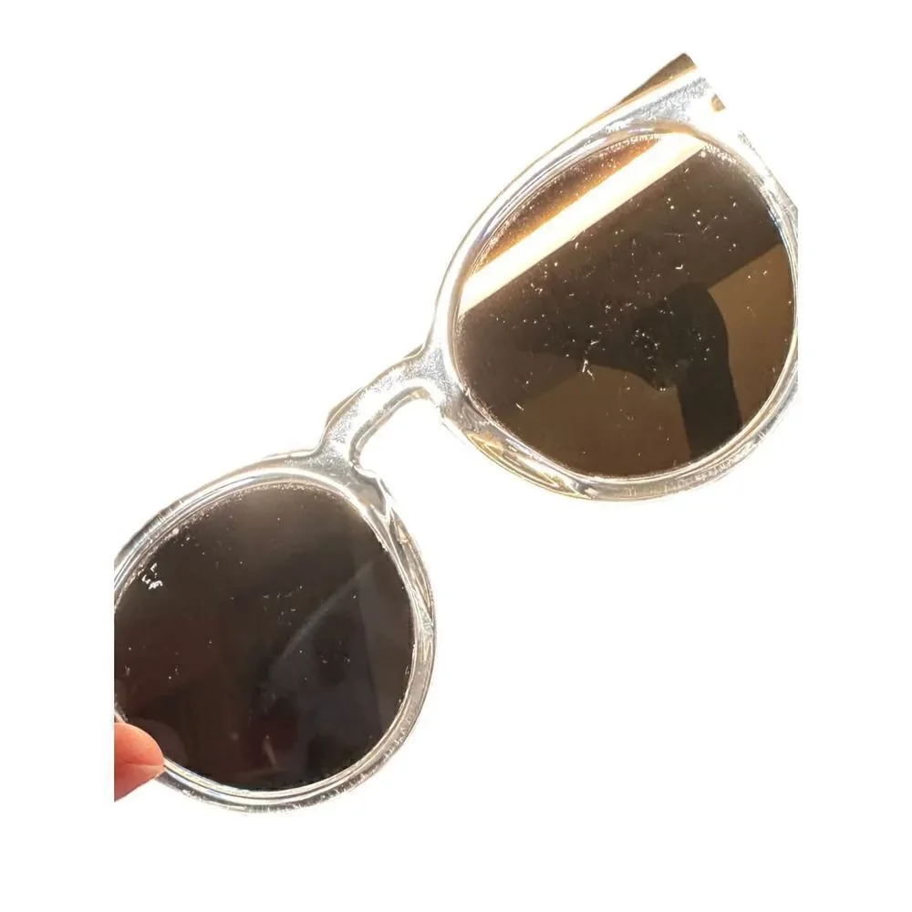 Cat Eye clear plastic blue/grey lenses sunglasses dr576 20d